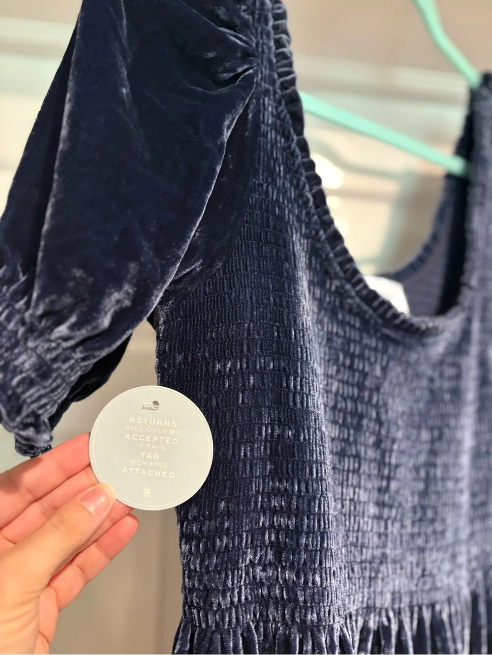 NWT Hill House Home The Louisa Nap Dress in Navy Velvet
